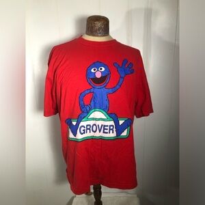 Vintage Red Sesame Street Grover Shirt. Size: one size.